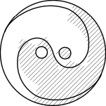 circular chart with shaded sections representing the Gua, showing Taiji Tu spiral shape