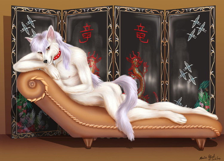 Albino Alsatian Benten - a gift to me from Valkyrie!