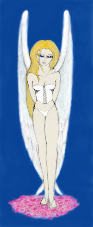 Lutra. Tenshi-jin and by no means as sweet and innocent as she looks.  And she's A'lestrel's, so don't get any funny ideas