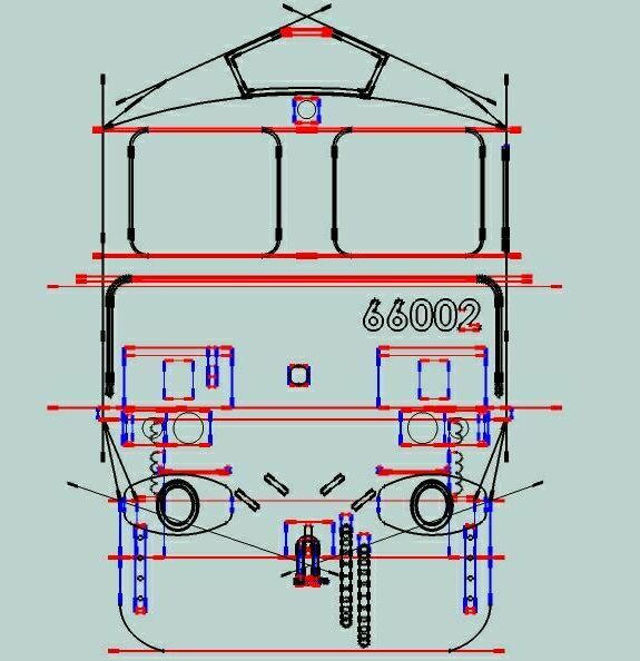 A is a schematic of the front of class66 diesel locomotive.